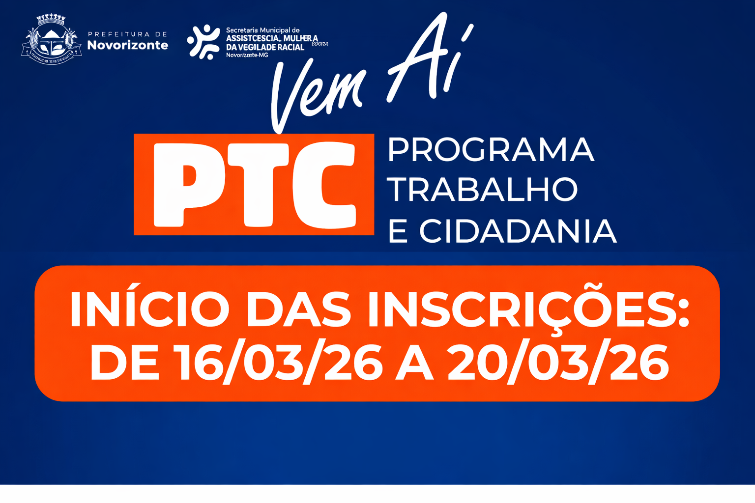 INSCRIÇÕES: DE 16/03/2026 A 20/03/2026