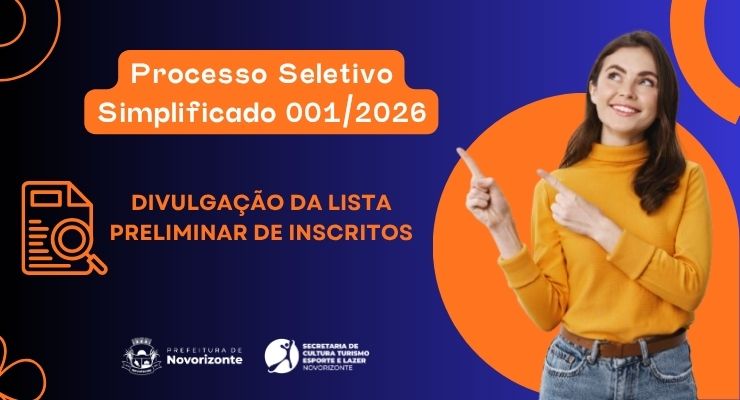 LISTA PRELIMINAR DE INSCRITOS NO PROCESSO SELETIVO SIMPLICADO 001/2026. CLIQUE E CONFIRA!