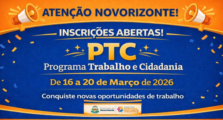 PTC -  Procure o ponto mais próximo, faça sua inscrição e participe! 