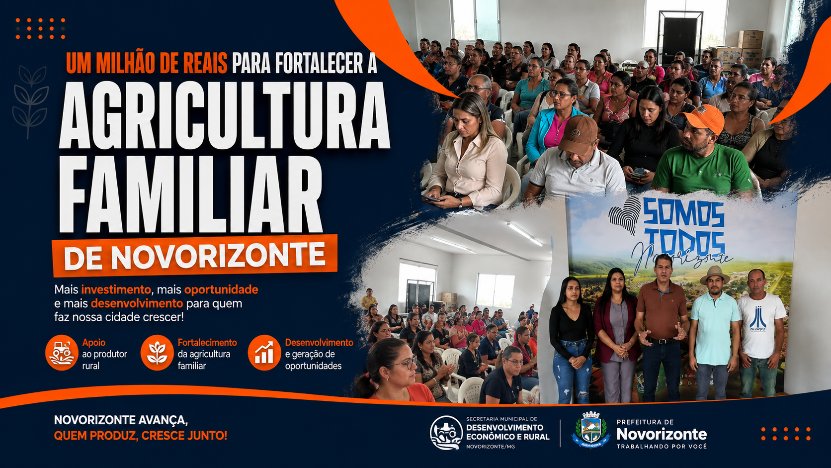  Um milhão de reais para fortalecer a agricultura familiar de Novorizonte! 
